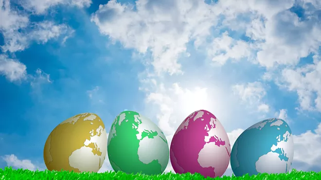 dyed eggs and earth