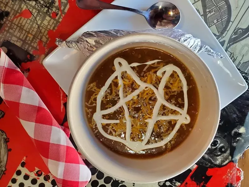 Image: The green chile at the Brutal Poodle is worth a short jaunt from the Gothic.