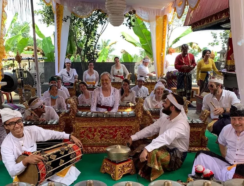Image: Gamelan Tunas Mekar performs Mountain Offerings on Saturday, March 5.