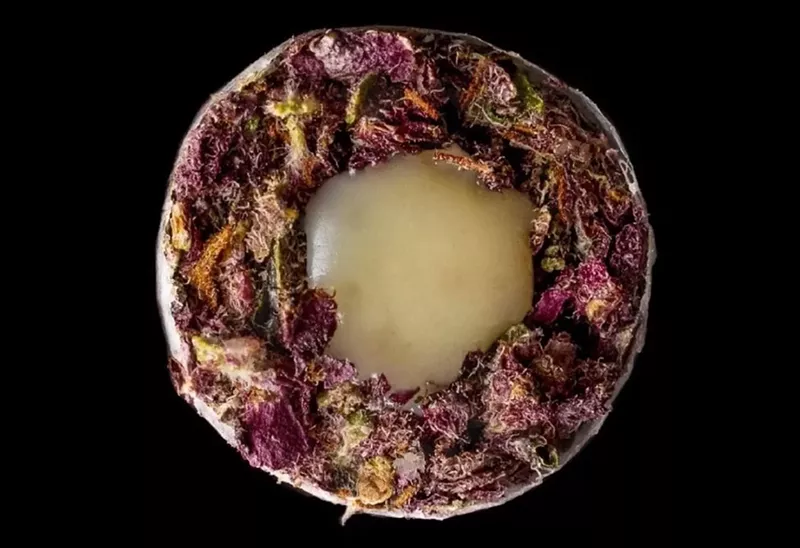 Image: A hash hole cannabis joint with rosin inside