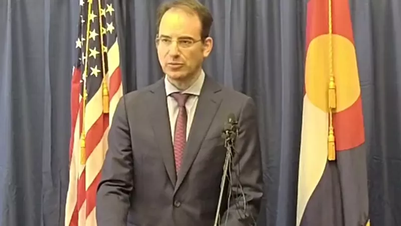 Image: Colorado Attorney General Phil Weiser during the September 1 announcement of indictments in Elijah McClain's death.