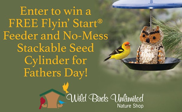 Enter to win a FREE Flyin’ Start® Feeder and No-Mess Stackable Seed Cylinder for Fathers Day!