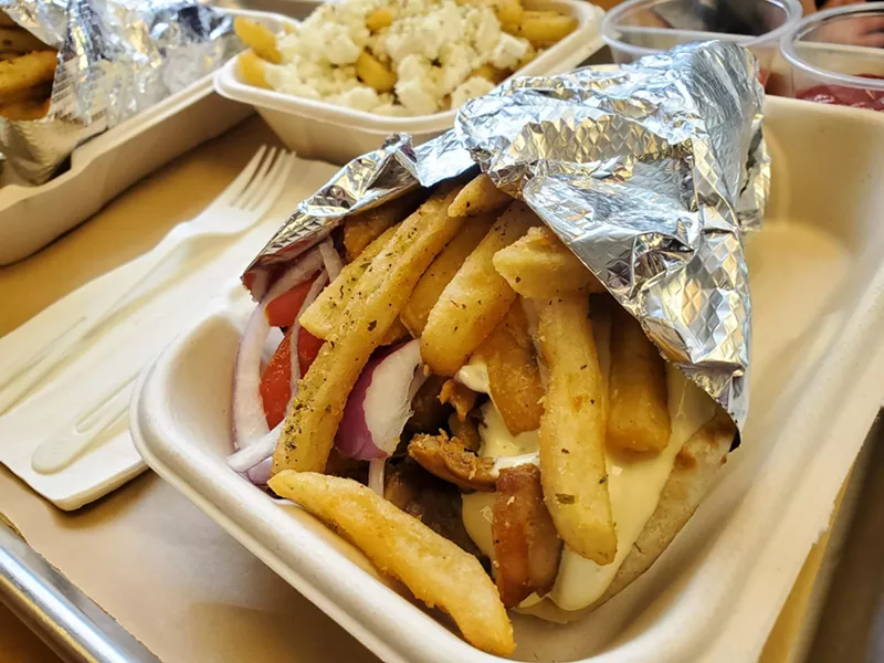 Image: a gyro with fries inside