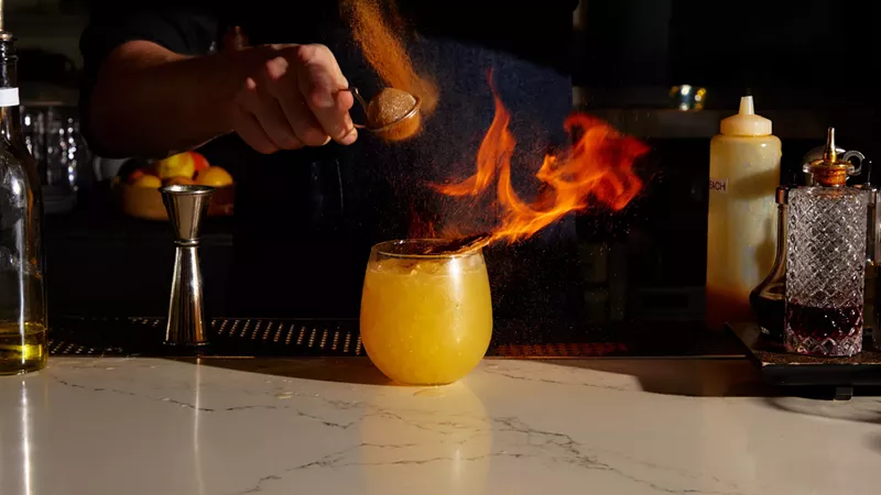 Image: a cocktail on fire
