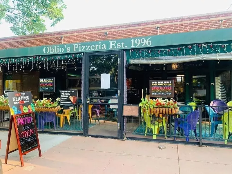 Image: The front of Oblio's Pizzeria in Park Hill.