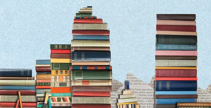 Image: stacks of books