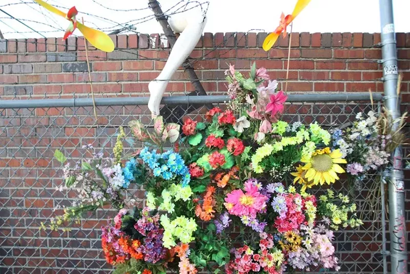 Image: A shrine to Denver's DIY scene outside Rhinoceropolis.