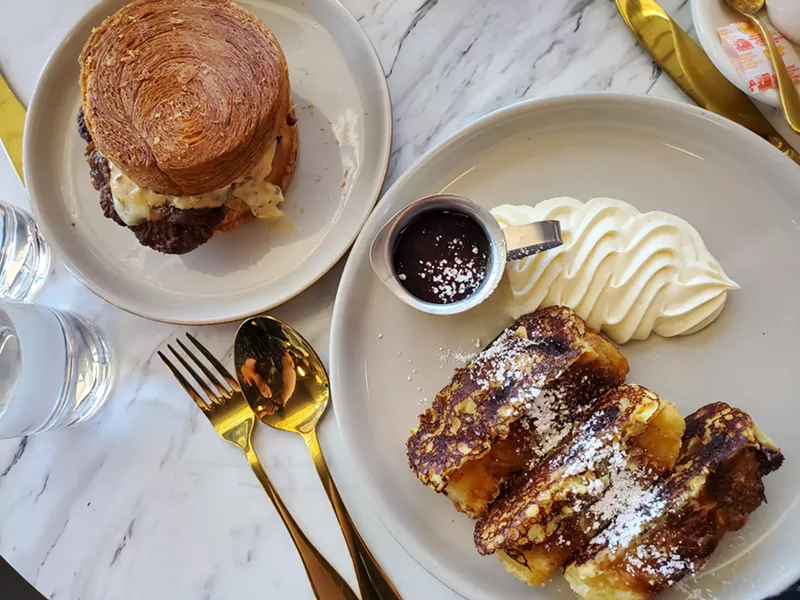 Image: The chocolate croissant French toast is a dream for those that enjoy a sweet breakfast.