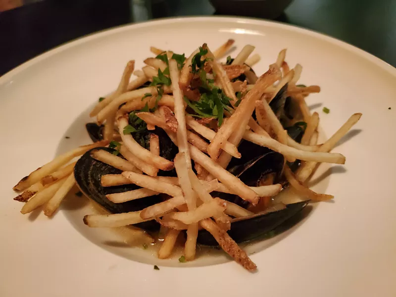 Image: Moules frites are just $6 during happy hour.