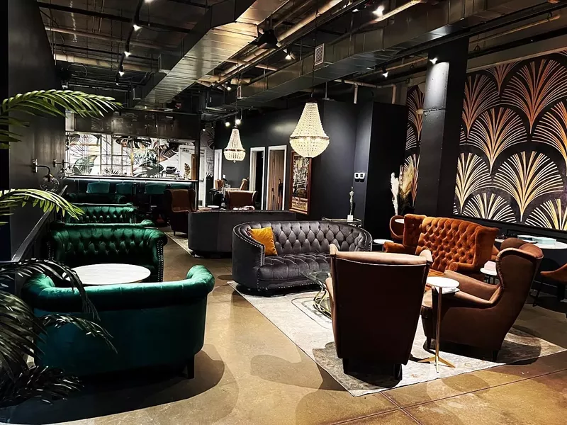 Image: The seating at Au Feu is cozy and lounge-like.