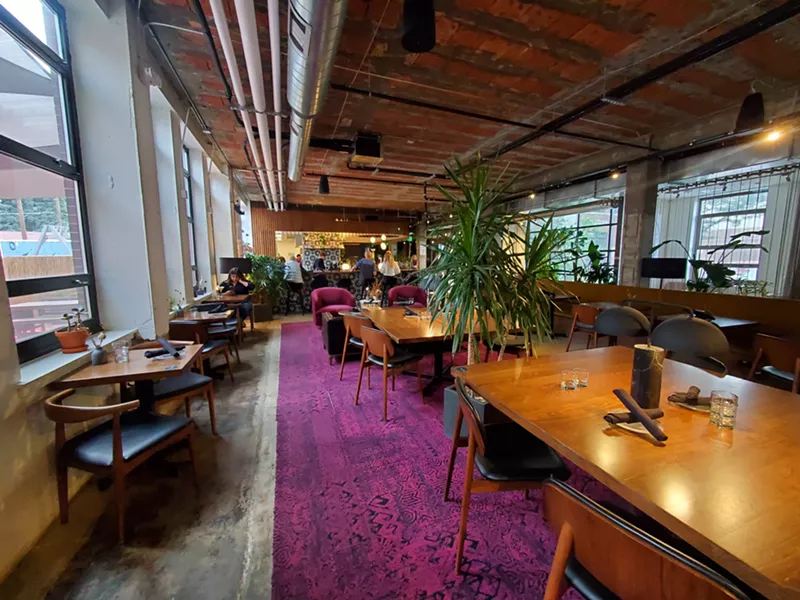 Image: The dining area at Nurture is Nest by day and Rewild by night.