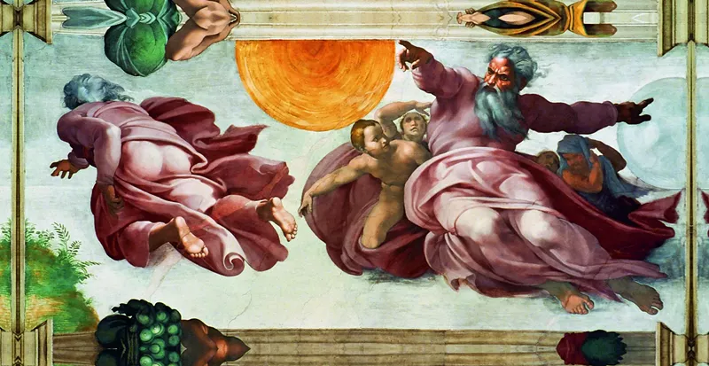 Image: "The Creation of the Sun, Moon and Plants" could be the first case of mooning in a painting.