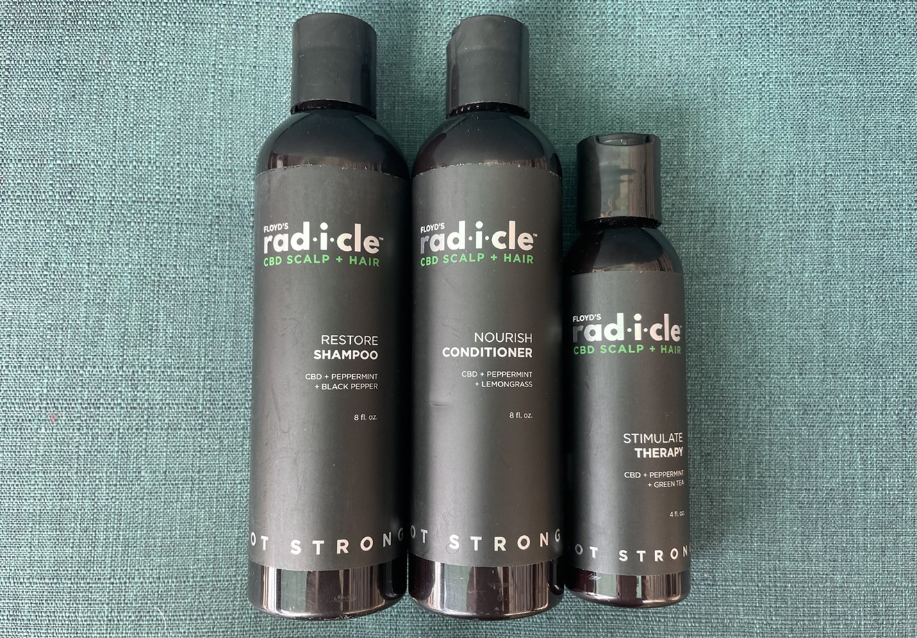 Rad.i.cle's shampoo, conditioner and stimulating scalp treatment are all infused with hemp-derived CBD.