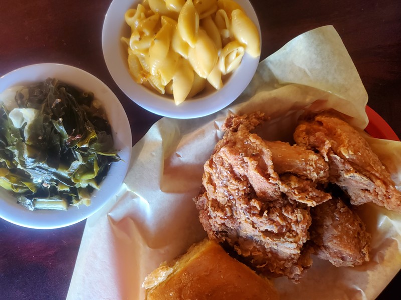 Southern-style fried chicken and sides at the Blazing Chicken Shack II.
