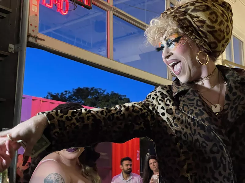 Image: drag queen performing