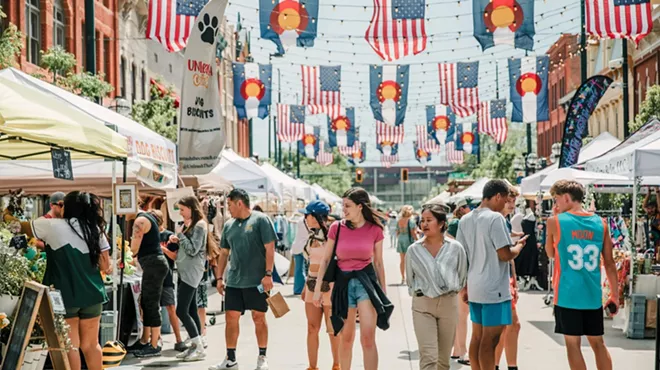 shoppers on street
