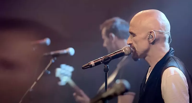 Image: Tim Booth singing