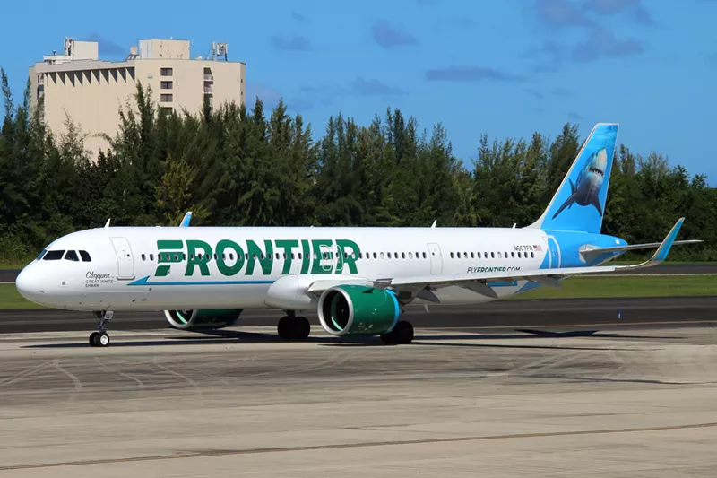 Image: Frontier airlines plane on runway
