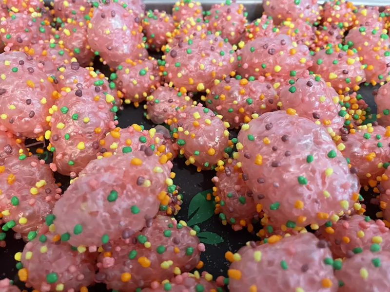 Image: Freeze-dried cotton-candy Nerds ready for snacking.
