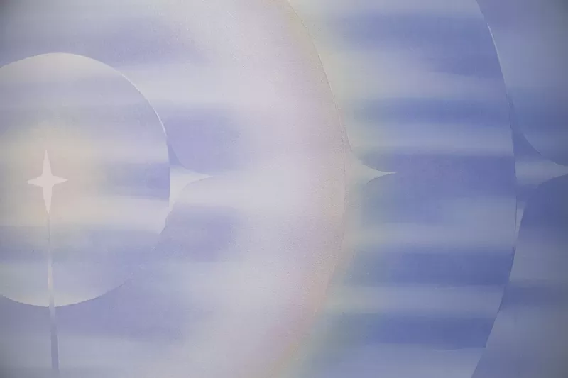 Image: Robin Gammons, “Byss and Abyss,” 2022, acrylic on wood panel.