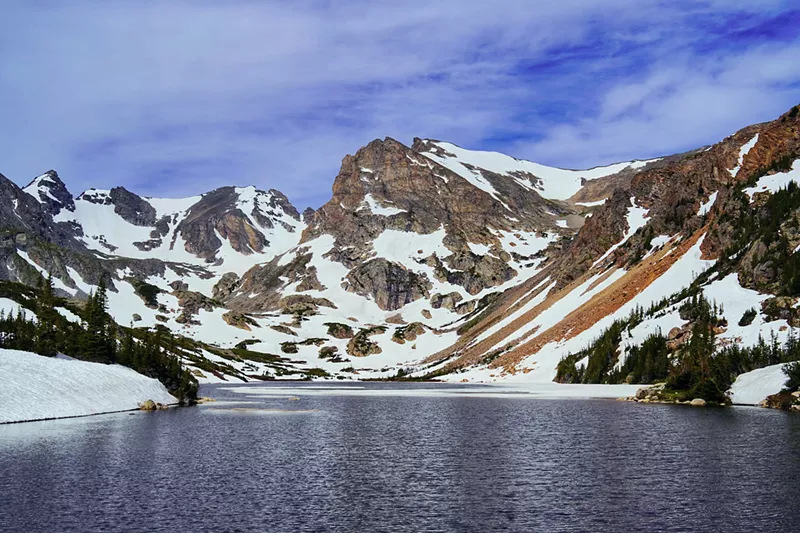 Image: The Lake Isabelle Trail is one of many picturesque places to snowshoe in Colorado.