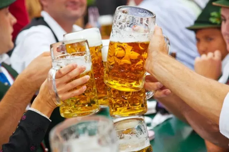 Image: toasting with beer