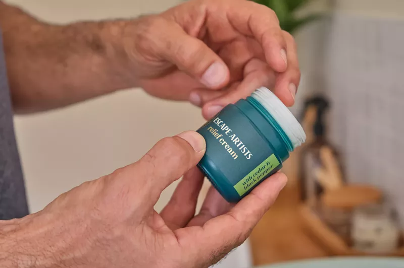 Image: Escape Artists makes both CBD and THC lotions.
