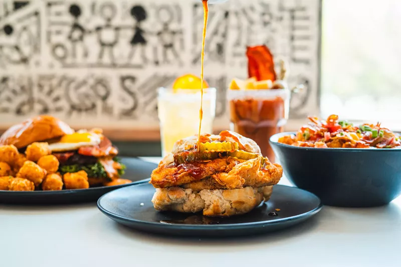 Image: Avanti brunch hot honey chicken biscuit