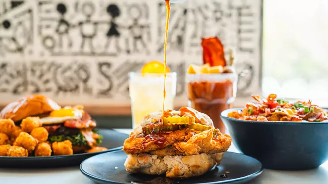 Avanti brunch hot honey chicken biscuit
