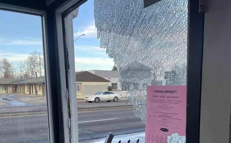 Image: Glass Arrow Damaged By Car Crash