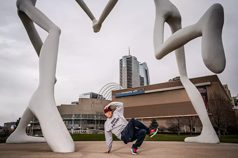 Image: Breakdancers will fill Sculpture Park today.