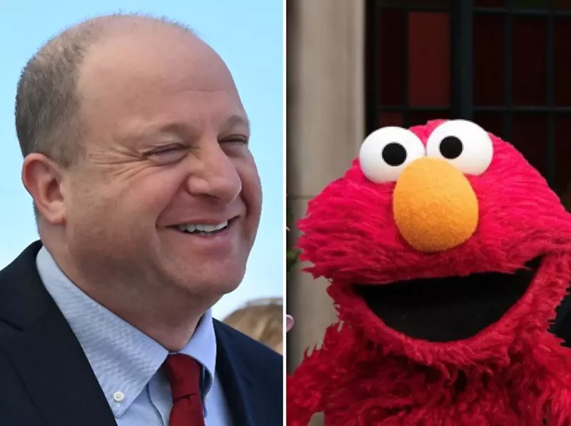 Image: Colorado Governor Jared Polis and Elmo