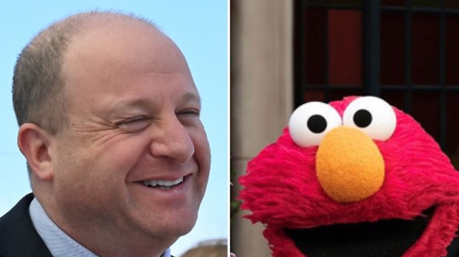 Colorado Governor Jared Polis and Elmo