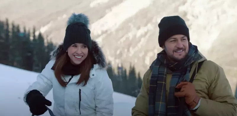 Image: Lacey Chabert and Tyler Hynes in Winter in Vail, actually filmed in Vail.
