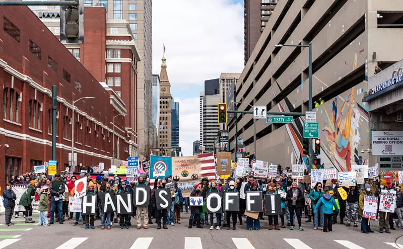 Image: "Hands Off" Protest Brings Thousands to Downtown Demonstration