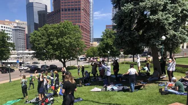 Day two Here4TheKids protesters on the lawn of the state capitol on June 6.
