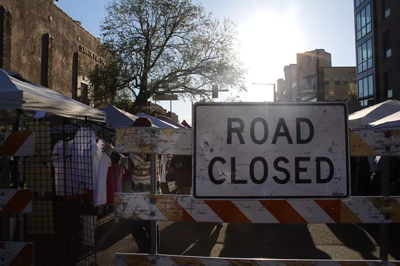 Image: A road closed gate