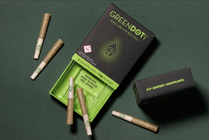 Green Dot's Live Resin Rolls carry high potency and flavor in one small half-gram joint.