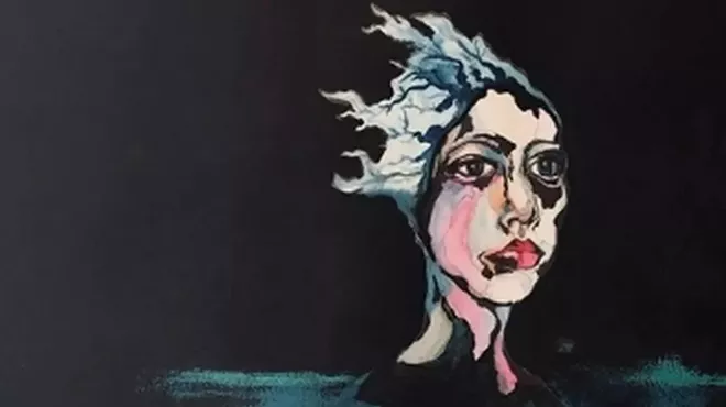 A drawing of a person on the cover of a book