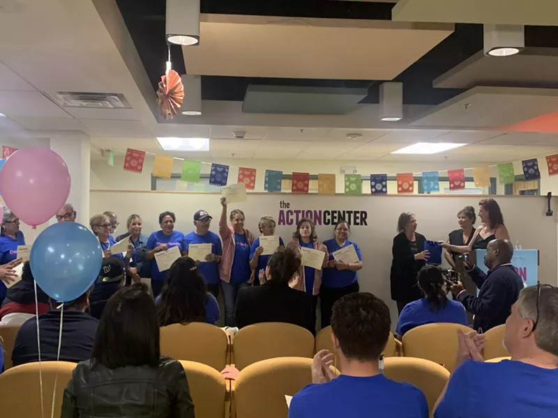 Image: Casa Bonita's English learners receive their certificates of completion.