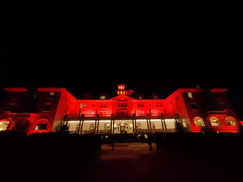 Image: The Stanley Hotel looks best at night.