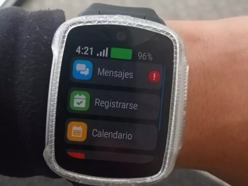 Image: A watch device on someone's wrist.