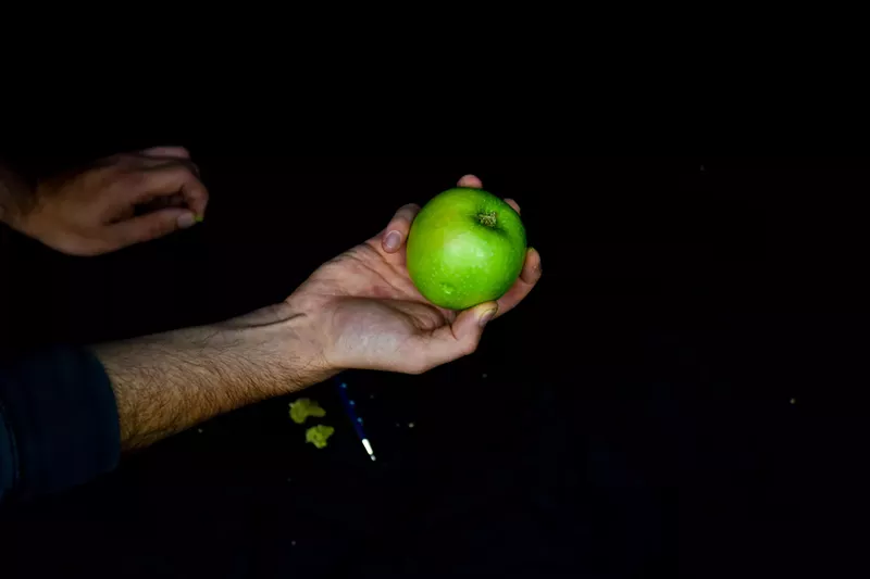 Image: A green apple made into a weed pipe