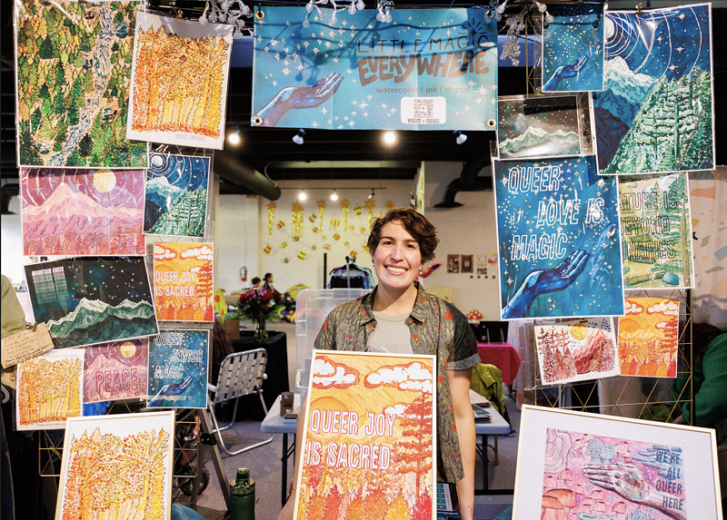 Image: woman at a queer art market