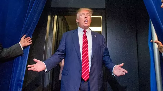 donald trump walking out