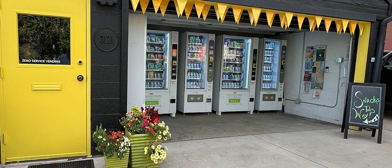 This garage vending machine setup serves the LoHi neighborhood.