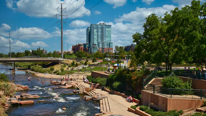 Tubers on the South Platte River in Denver