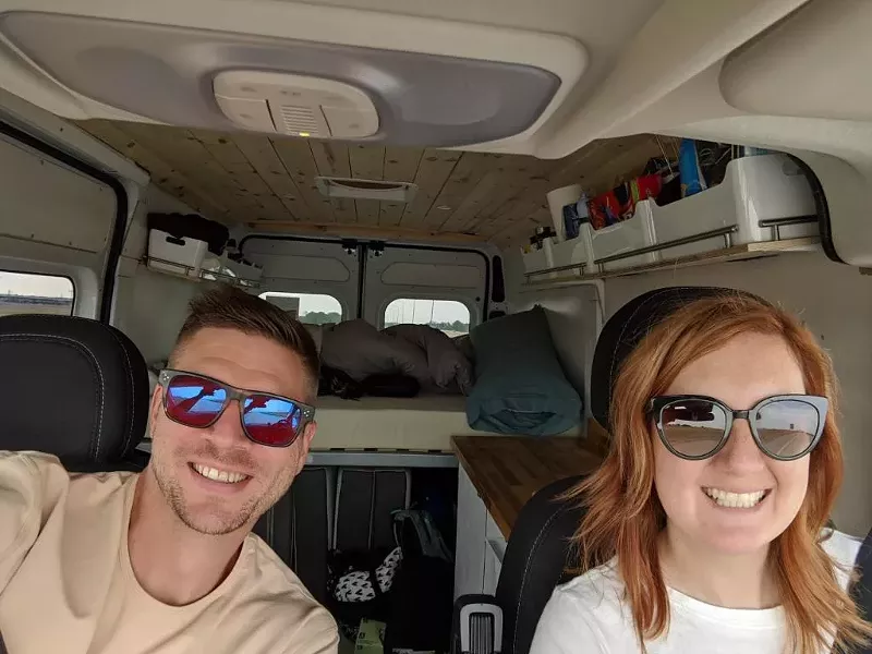 Image: Jarom and Katie Walz started Discover Campervans together.