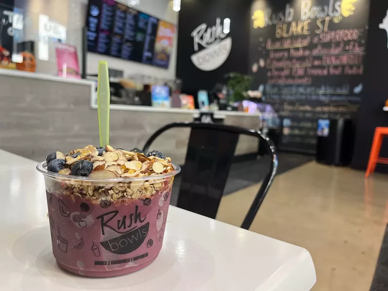 Image: a smoothie bowl on a table