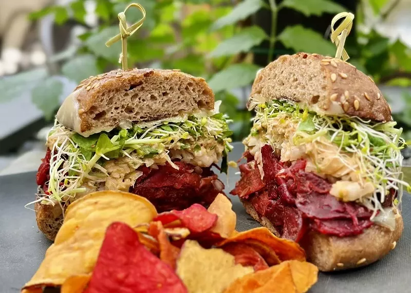 Image: A vegan reuben sandwich